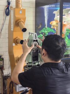 cân chỉnh trục máy toàn đạc tại martino